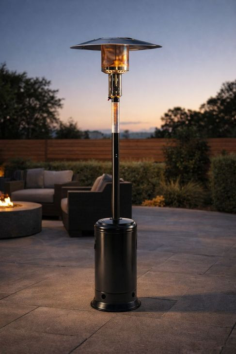 Solara Hammered Black Outdoor Standing Heater
