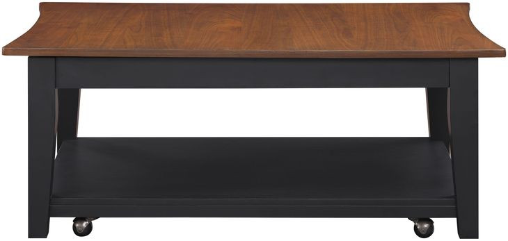 Joplin Black and Brown Rectangular Lift Top Coffee Table