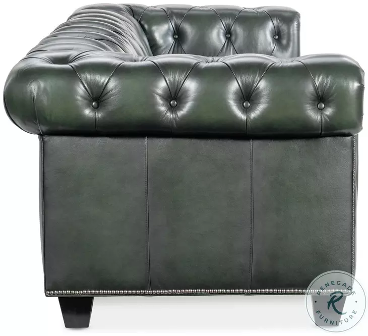 Beaufort Black Tufted Leather Sofa