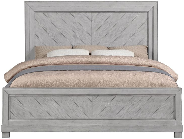 Montana Gray Queen Low Profile Panel Bed