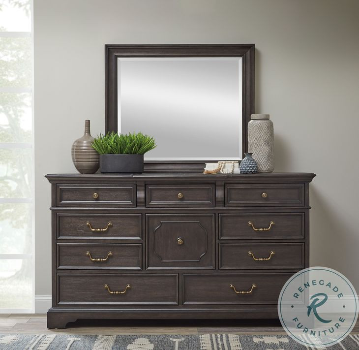 Hickory Creek Brown Velvet 10 Drawer Dresser