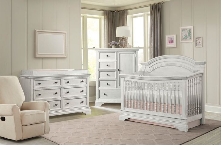 Olivia Brushed White 6 Drawer Dresser