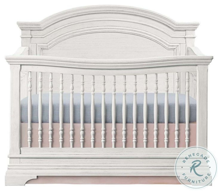 Olivia Brushed White Arch Top Convertible Standard Crib