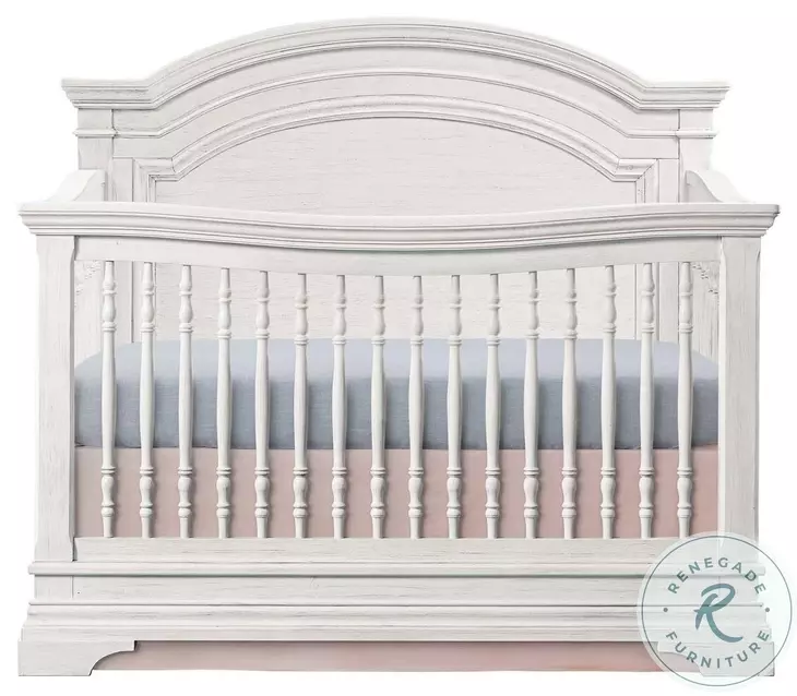 Olivia Brushed White Arch Top Convertible Standard Crib