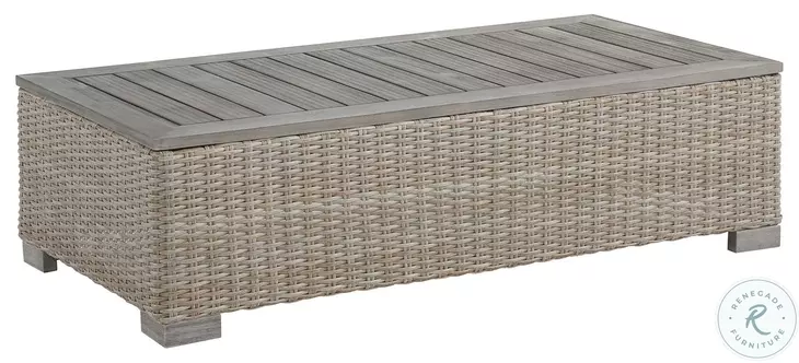 Camal Tan Outdoor Rectangular Occasional Table Set
