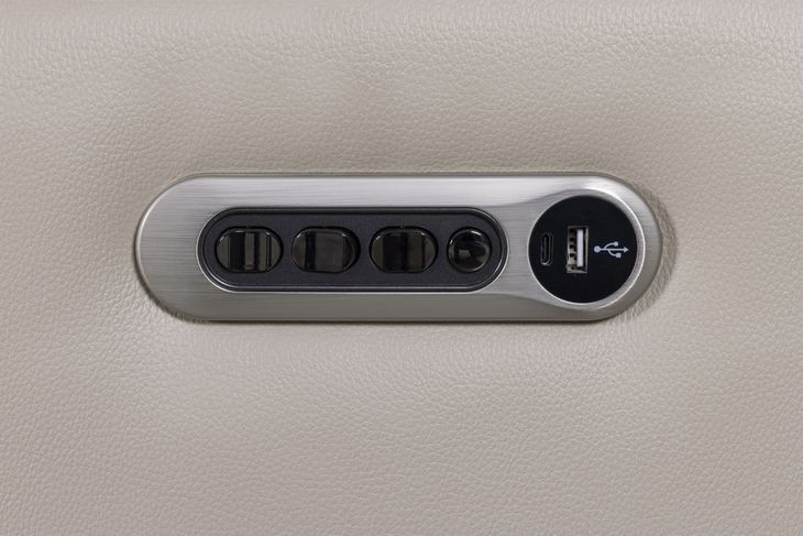 Easton Steamboat Quartz Leather 7 Piece Modular Zero Gravity Power Reclining Sectional with USB Charging