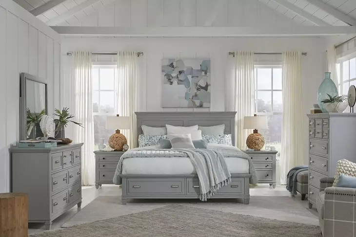 Harborwick Harbor Gray Storage Panel Bedroom Set