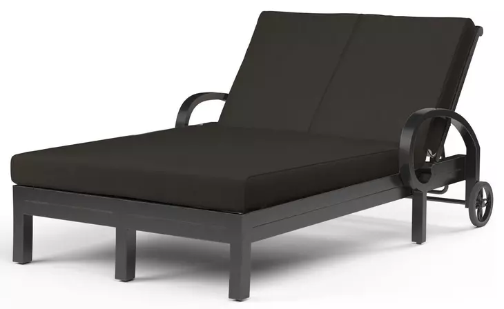 Monterey Spectrum Carbon 78" Outdoor Double Chaise with Self Welt