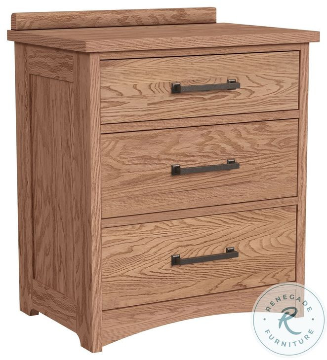 Oak Park Taupe 3 Drawer Nightstand