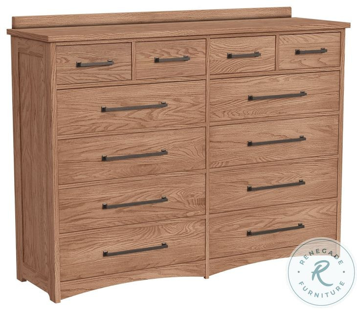 Oak Park Taupe 12 Drawer Dresser