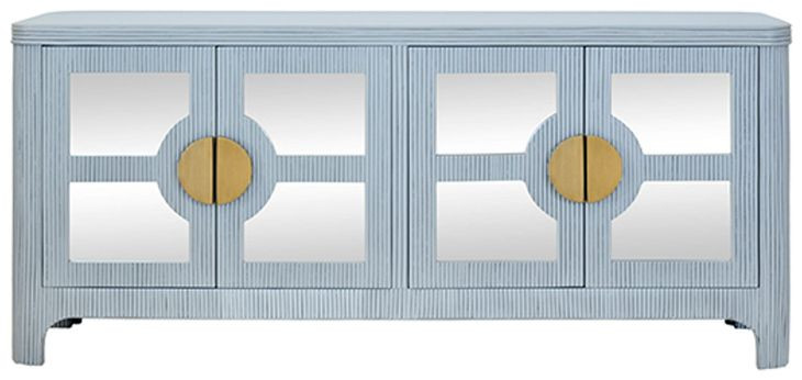 Opal Painted Light Blue 4 Door Buffet