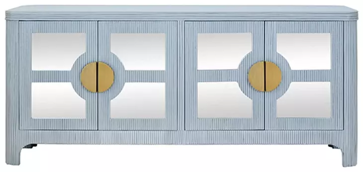 Opal Painted Light Blue Soft Close 4 Door Buffet