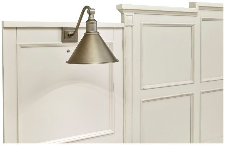 Silverwillow Egg Shell White King Wall Panel Bed with 2 Nightstand and USB Charging