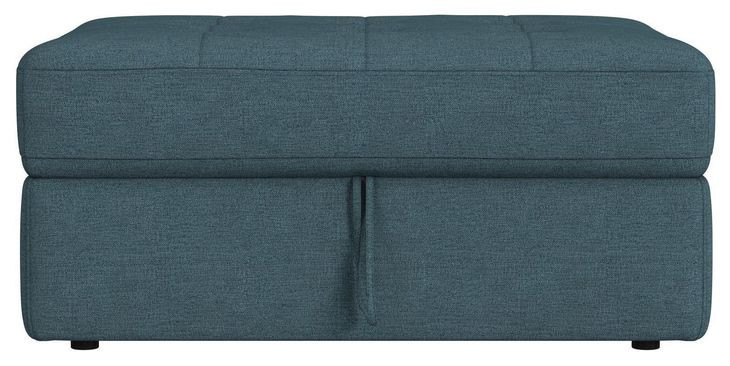 Harleigh Teal Upholstered Square Storage Ottoman