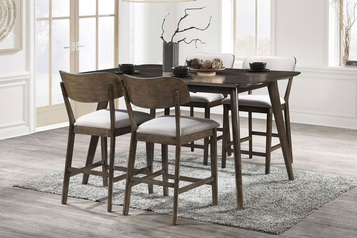 Rex Walnut 60" Rectangular Counter Height Dining Table