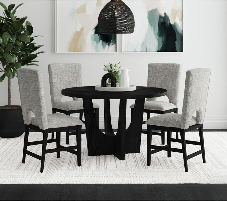 Salem Black 52" Round Counter Height Table