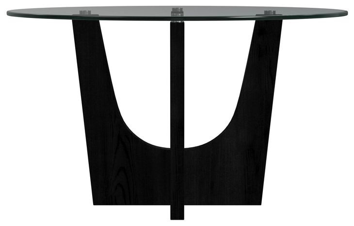 Salem Black 52" Round Glass Top Counter Height Table