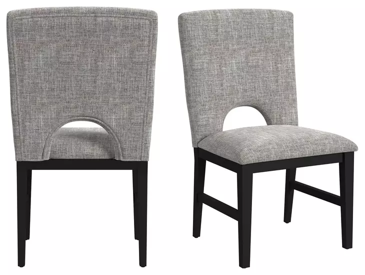 Salem Gray and Black 52" Round Dining Room Set