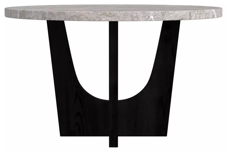 Salem Gray and Black 52" Round Marble Top Counter Height Table