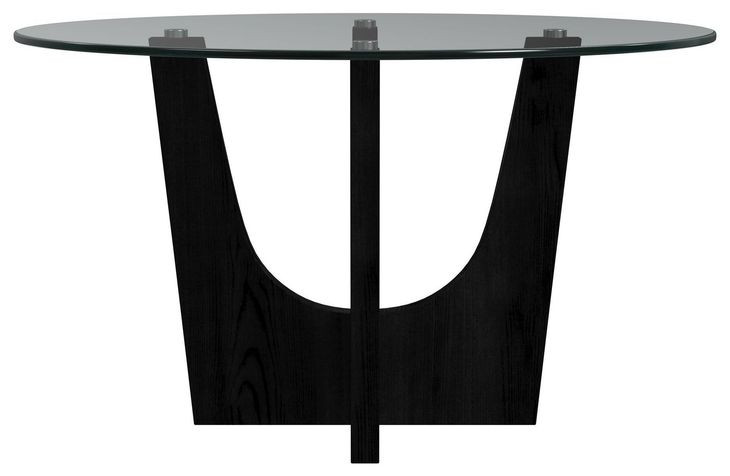 Salem Black 52" Round Glass Top Dining Table