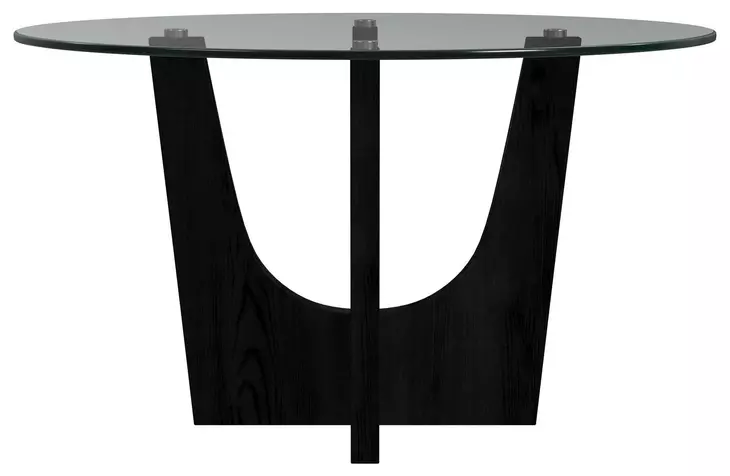 Salem Black 52" Round Glass Top Dining Table