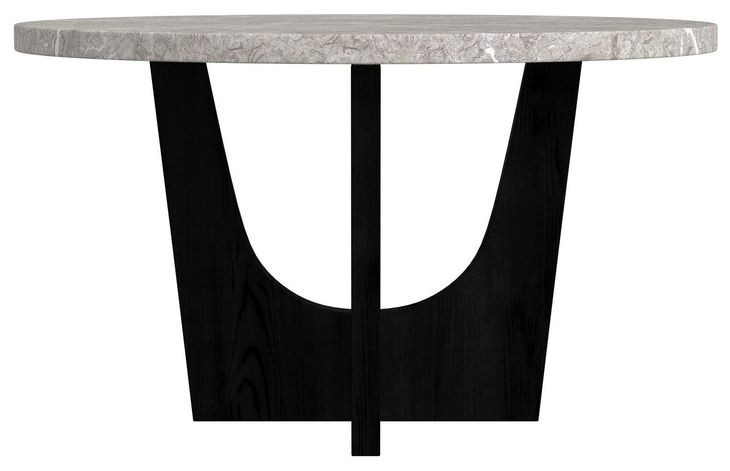 Salem Gray and Black 52" Round Dining Table