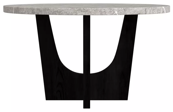 Salem Gray and Black 52" Round Dining Table