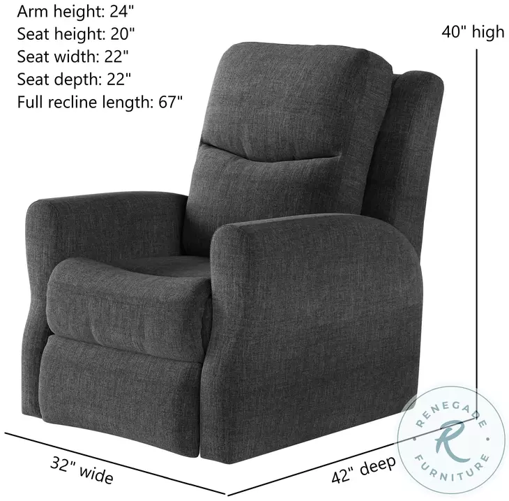 Fame Bahari Charcoal Rocker Recliner