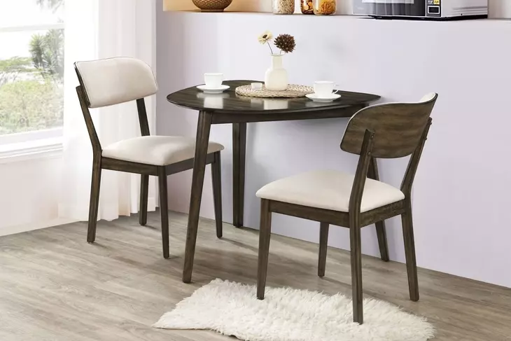 Rex Walnut Guitar Pick Corner Dining Room Set