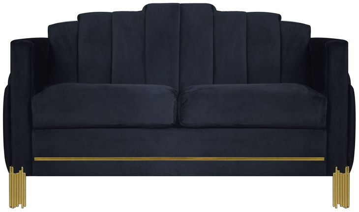 Empire Black 59" Loveseat with LED