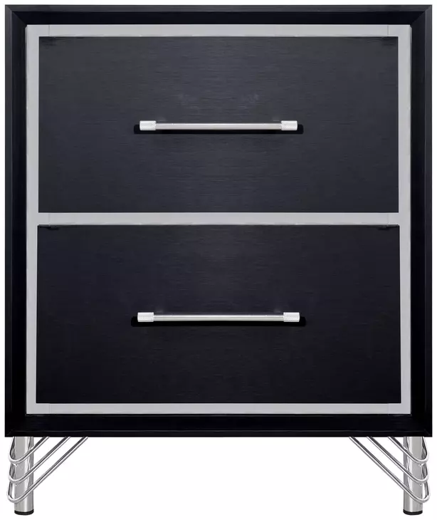 Ava Ebony 2 Drawer Nightstand