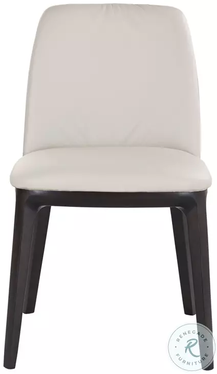 Osaka Light Gray Leather Dining Side Chair