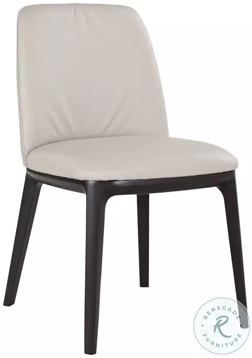 Osaka Light Gray Leather Dining Side Chair