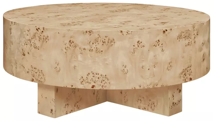 Oslo Matte Burl Wood Coffee Table With Thick Top