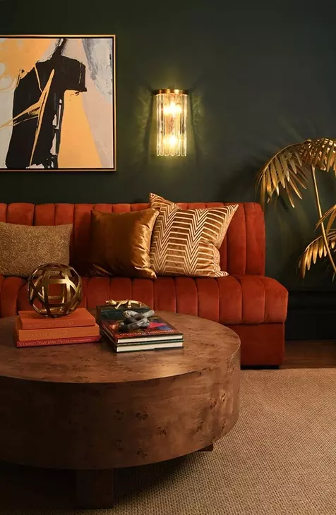 Oslo Matte Dark Burl Wood Coffee Table With Thick Top