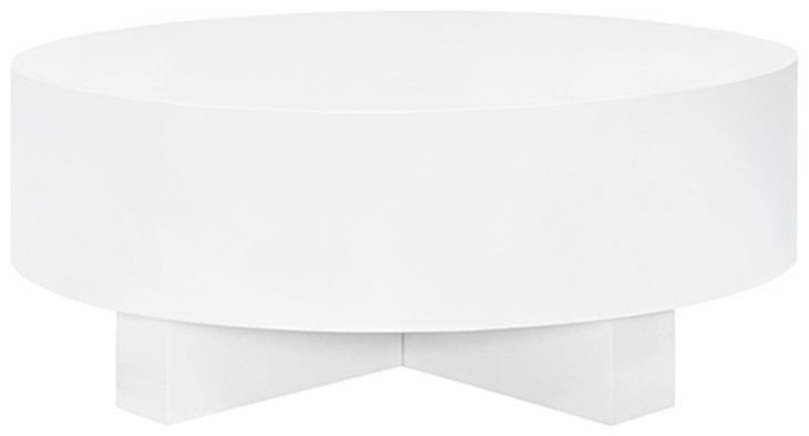 Oslo White Lacquer 42" Round Coffee Table