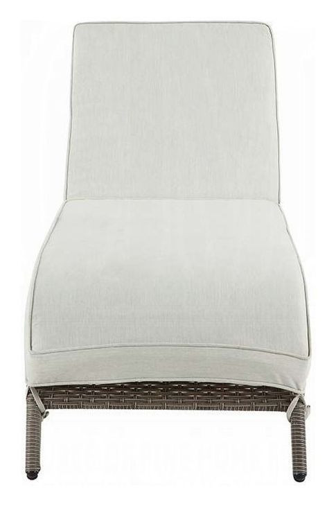 Salena Beige Upholstered Outdoor Lounge Chair with Wheels