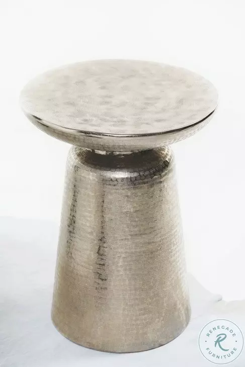 Lorraine Nickel Round Chairside Table