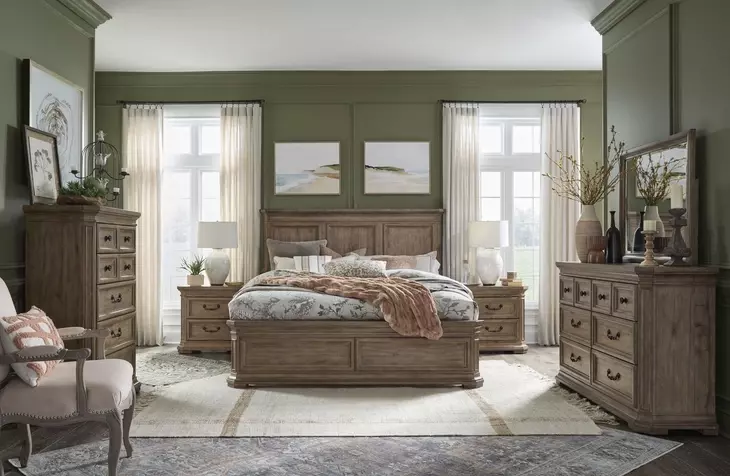 Adler Court Florentine Walnut 5 Drawer Chest