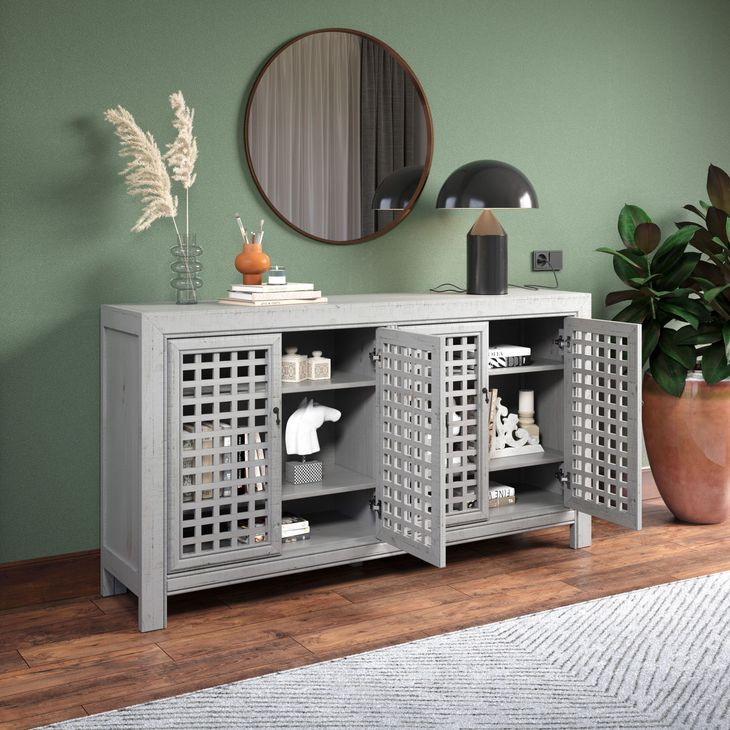 Rio Gray 4 Door Accent Cabinet