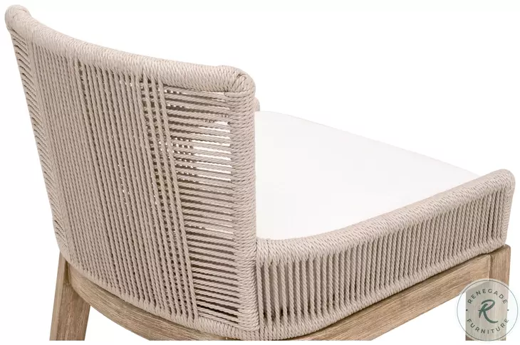 Overlay LiveSmart Peyton Pearl and Oyster Twist Rope Performance Fabric Counter Height Stool