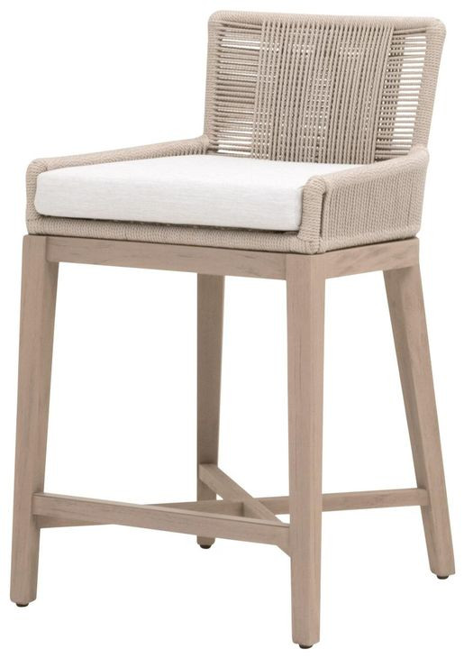 Overlay White Performance Fabric Outdoor Counter Height Stool