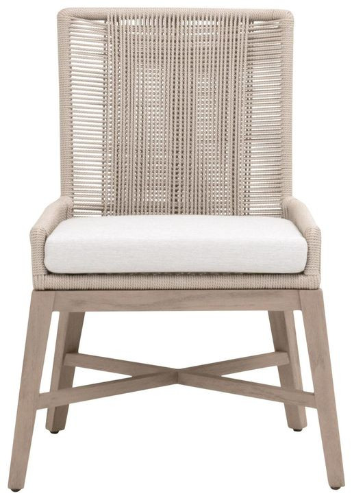 Overlay White Performance Fabric Outdoor Dining Chair Set of 2