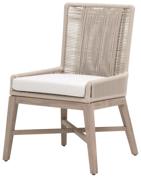 Overlay White Performance Fabric Outdoor Dining Chair Set of 2
