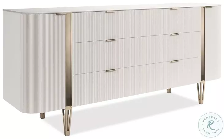 Love At First Sight Matte Pearl 6 Drawer Dresser