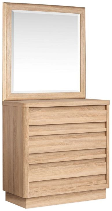 Brentwood Heights Provincial Brown 3 Drawer Dresser with Rectangular Mirror