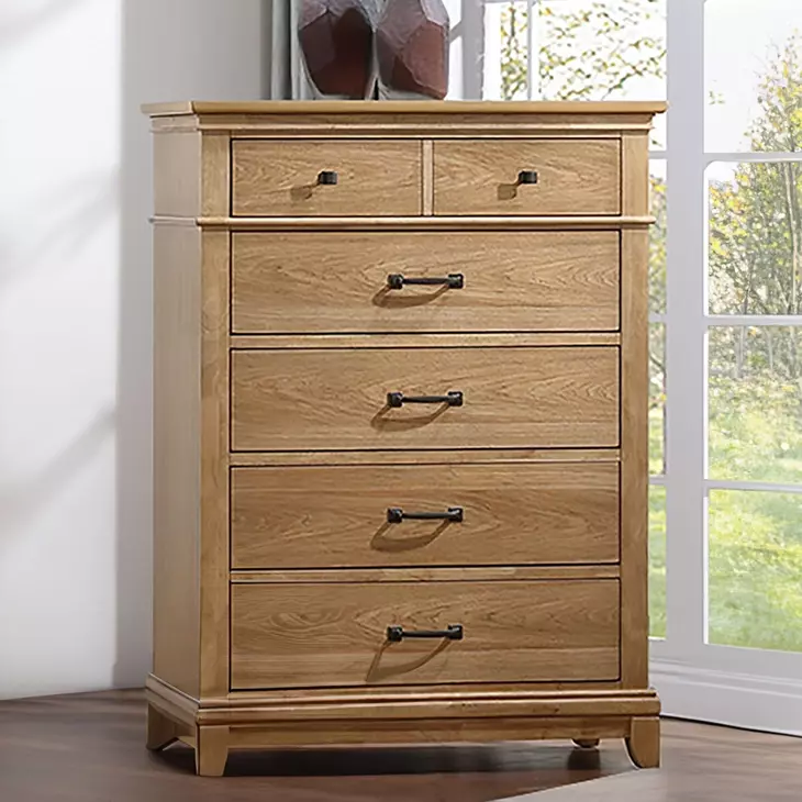 Sunstone Honey Brown 5 Drawer Chest