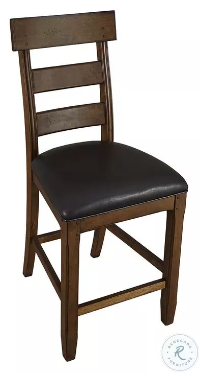 Ozark Mango Ladderback Upholstered Counter Height Chair Set of 2