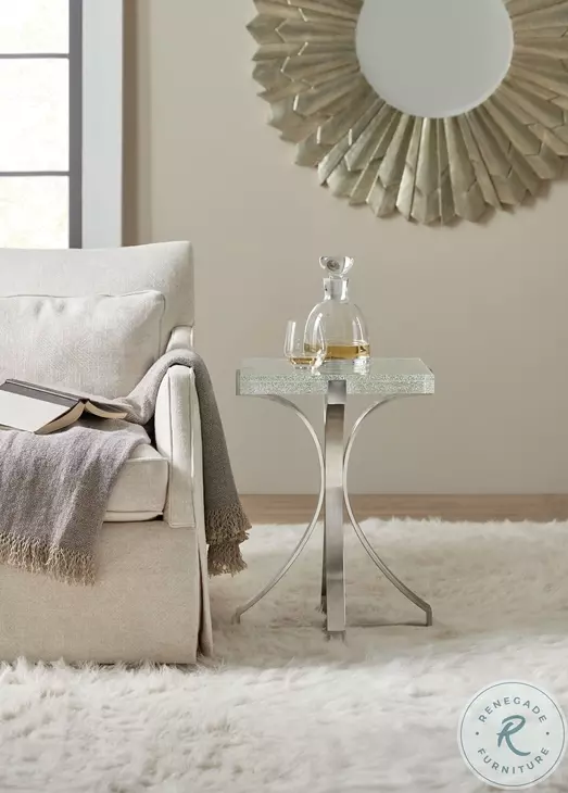 Fusion Chrome Bubble Glass Accent Table