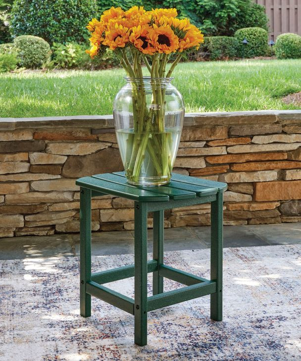 Karson City Green Outdoor Rectangular End Table